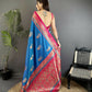 Joban Fashion Royal Blue Banarasi Soft Silk Peacock Butta Work Saree | Swadesiicart
