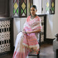 Vishnu Weaves Women's Peach Muga Cotton Saree with Blouse - Swadesiicart