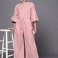 Ahalyaa Women Pink Printed Basic Jumpsuit - Swadesiicart
