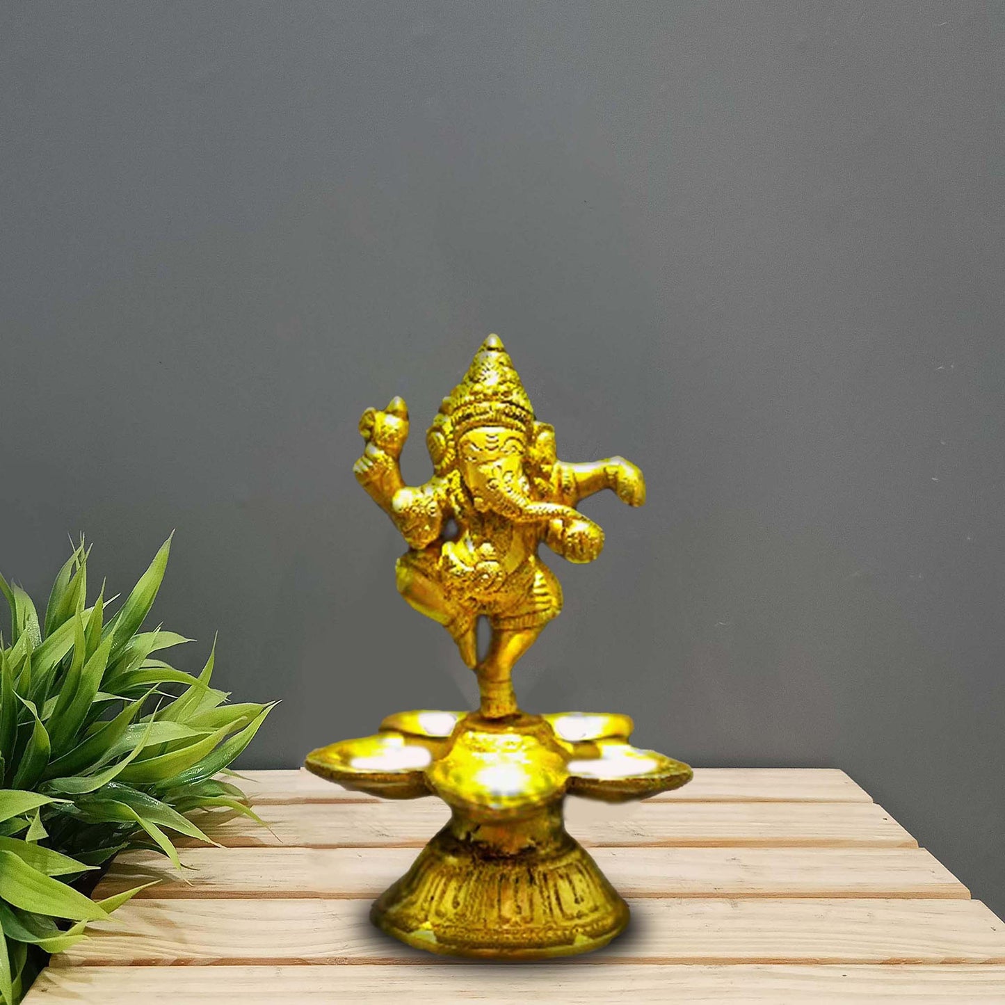 Brass Ganesha Deepa - Swadesiicart