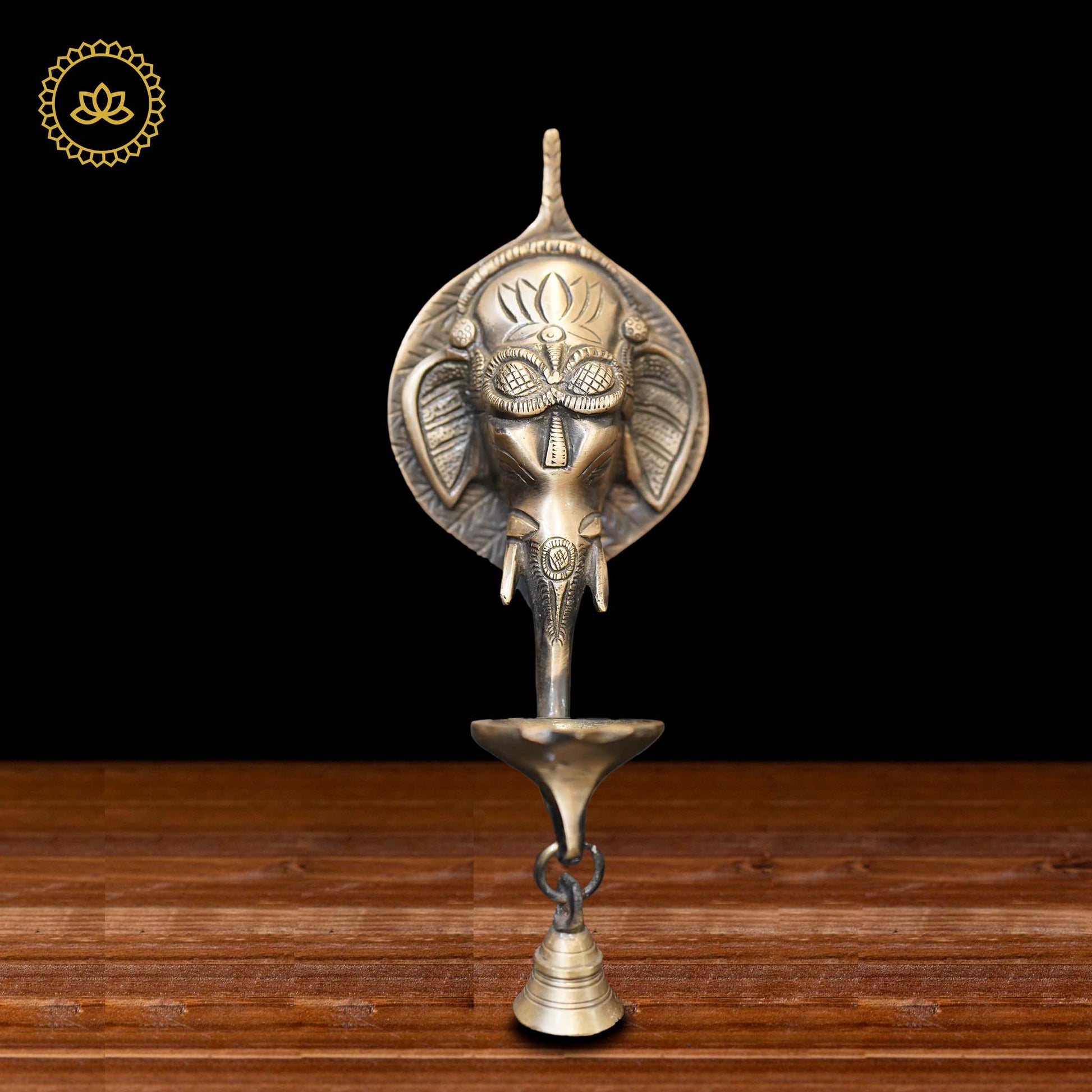 Brass Ganesha Wall Diya - Swadesiicart