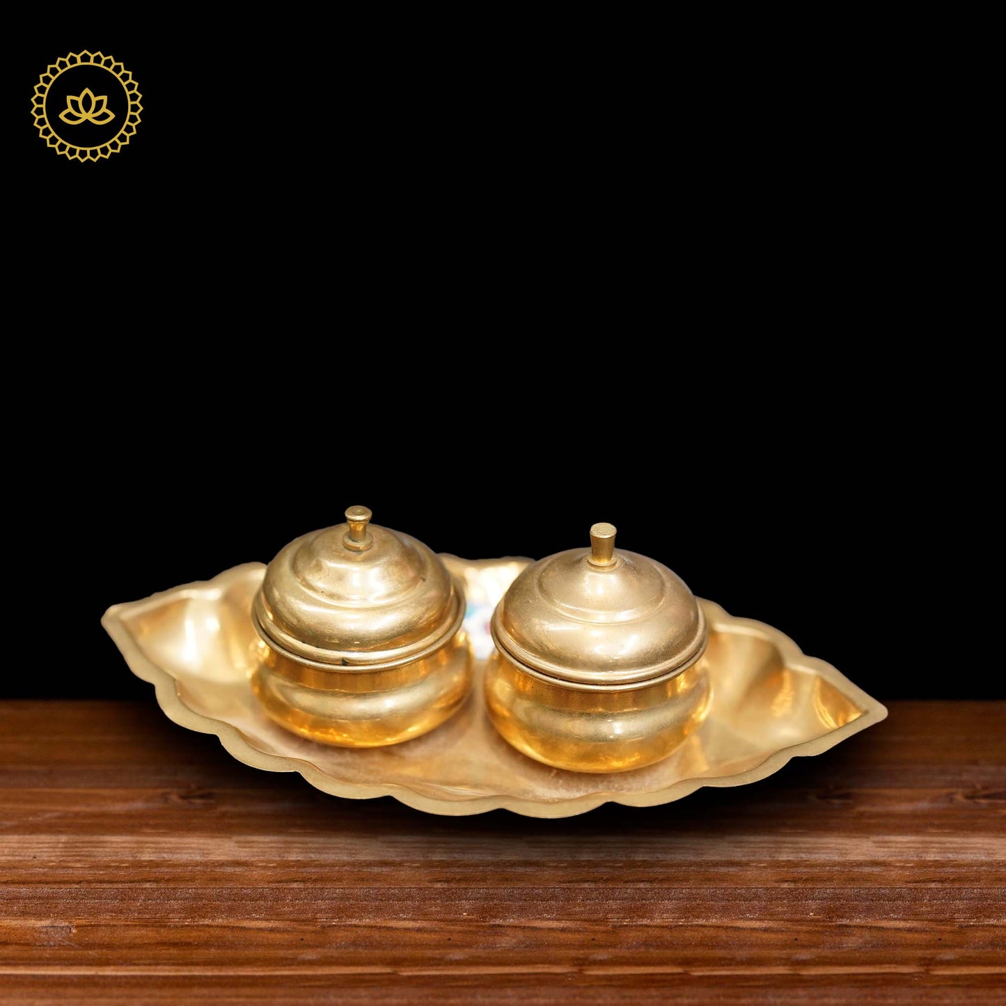 Brass Haldi Kumkum Holder - Swadesiicart