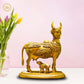 Brass Kamadhenu with Calf Idol - Divine Source of Fulfillment and Nourishment - Divine India Art
