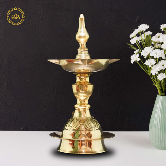 Brass Kamal Deepa - Lotus-inspired Illumination for Homes - Divine India Art