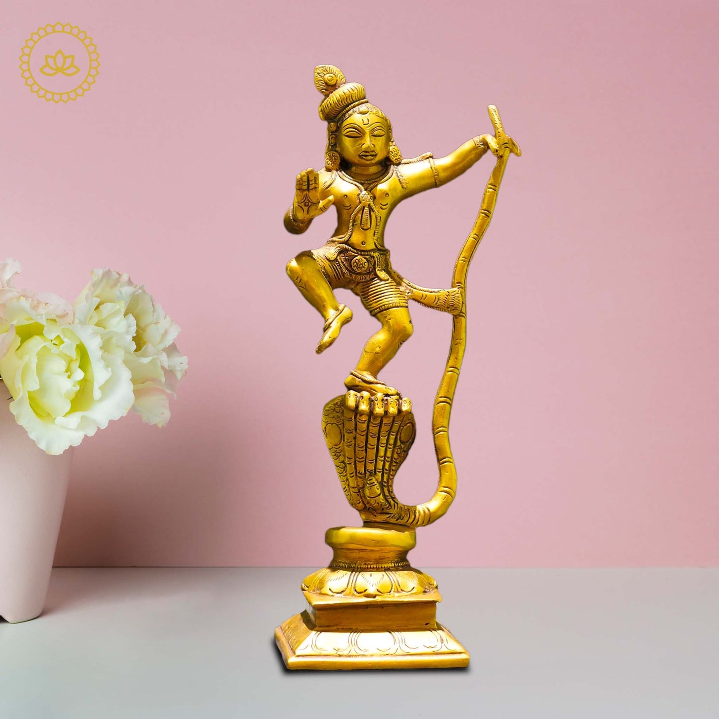 Brass Krishna Kali Idol - Symbol of Divine Balance and Power - Divine India Art