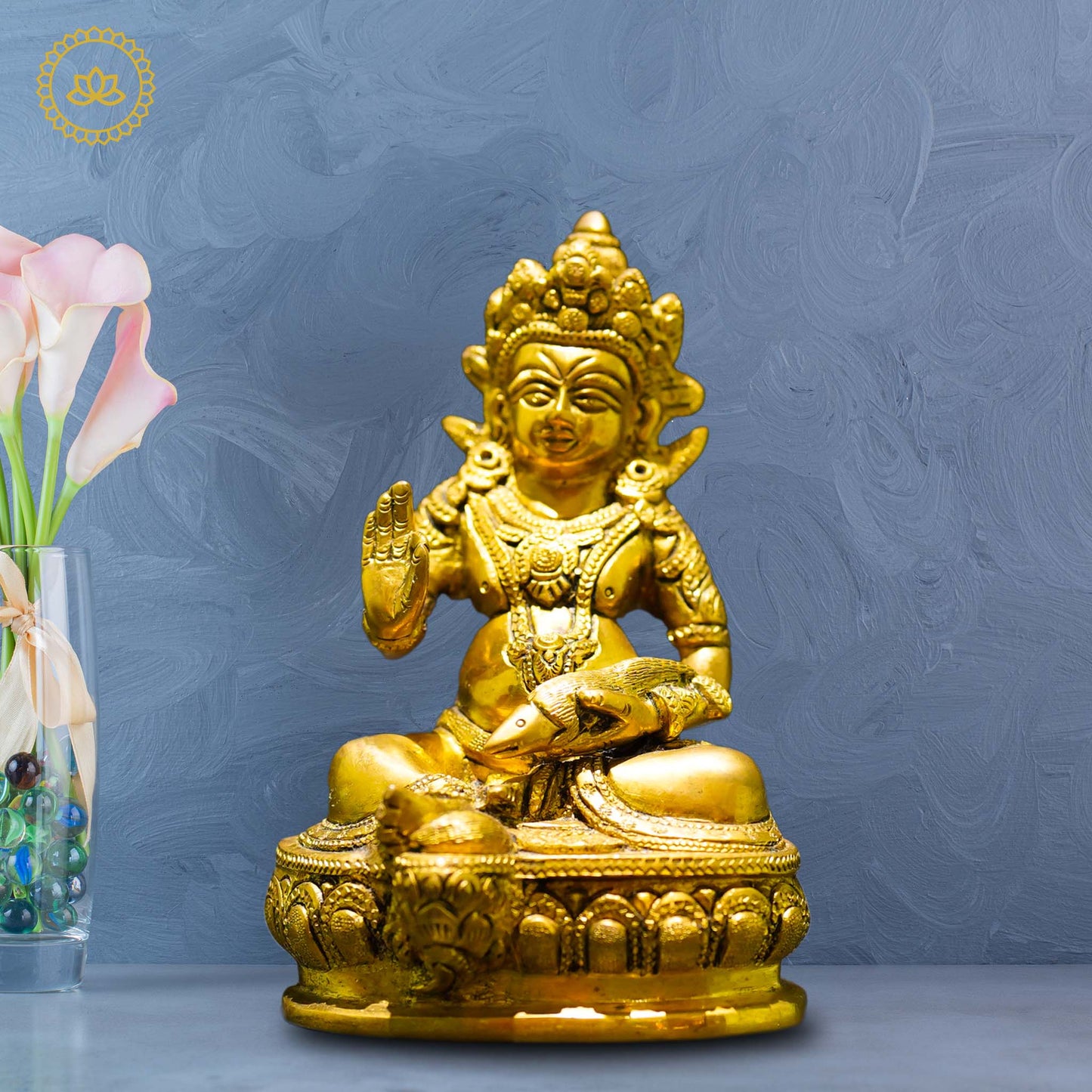 Brass Kubera - Lord of Wealth and Prosperity - Divine India Art