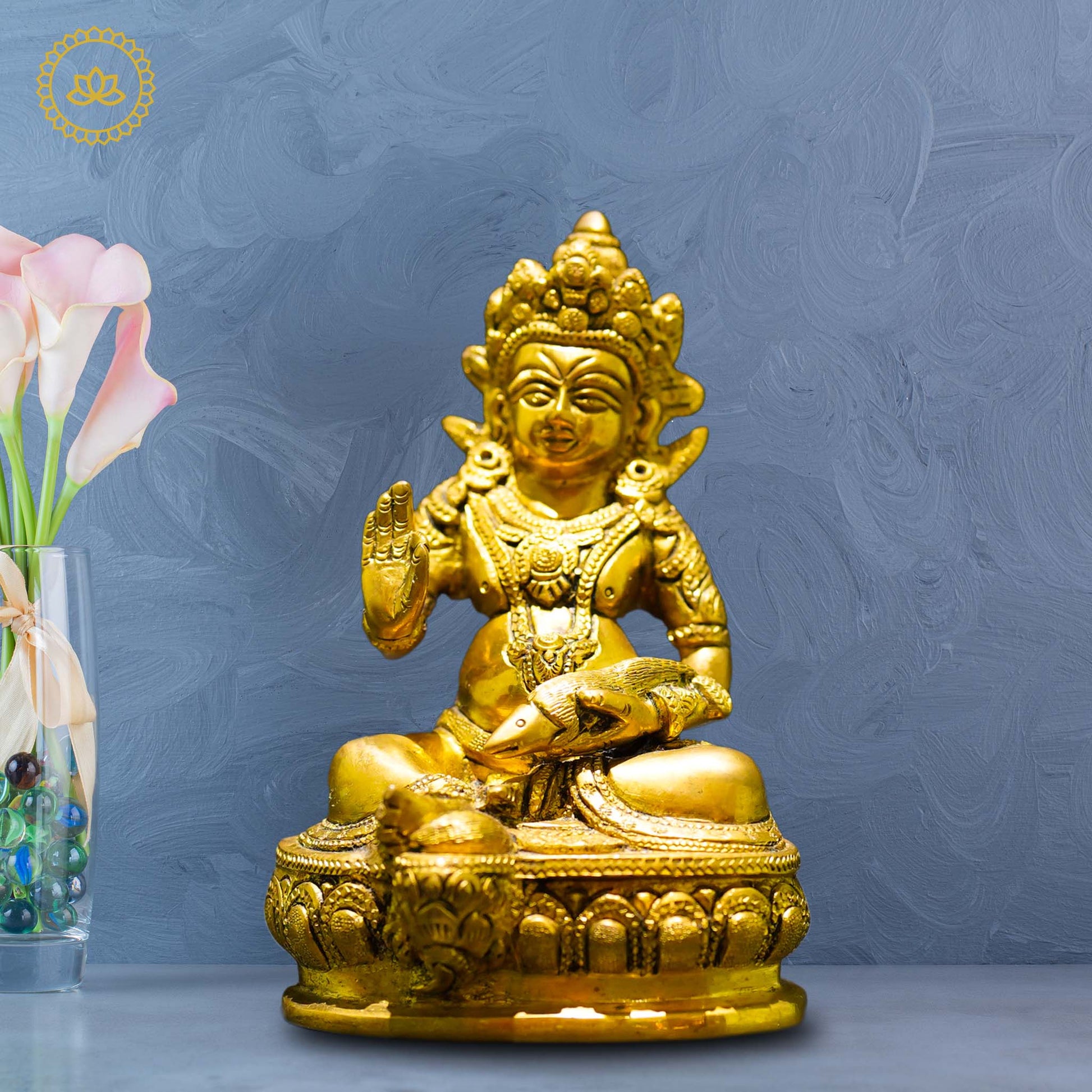 Brass Kubera - Lord of Wealth and Prosperity - Divine India Art