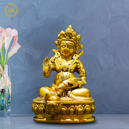 Brass Kubera - Lord of Wealth and Prosperity - Divine India Art