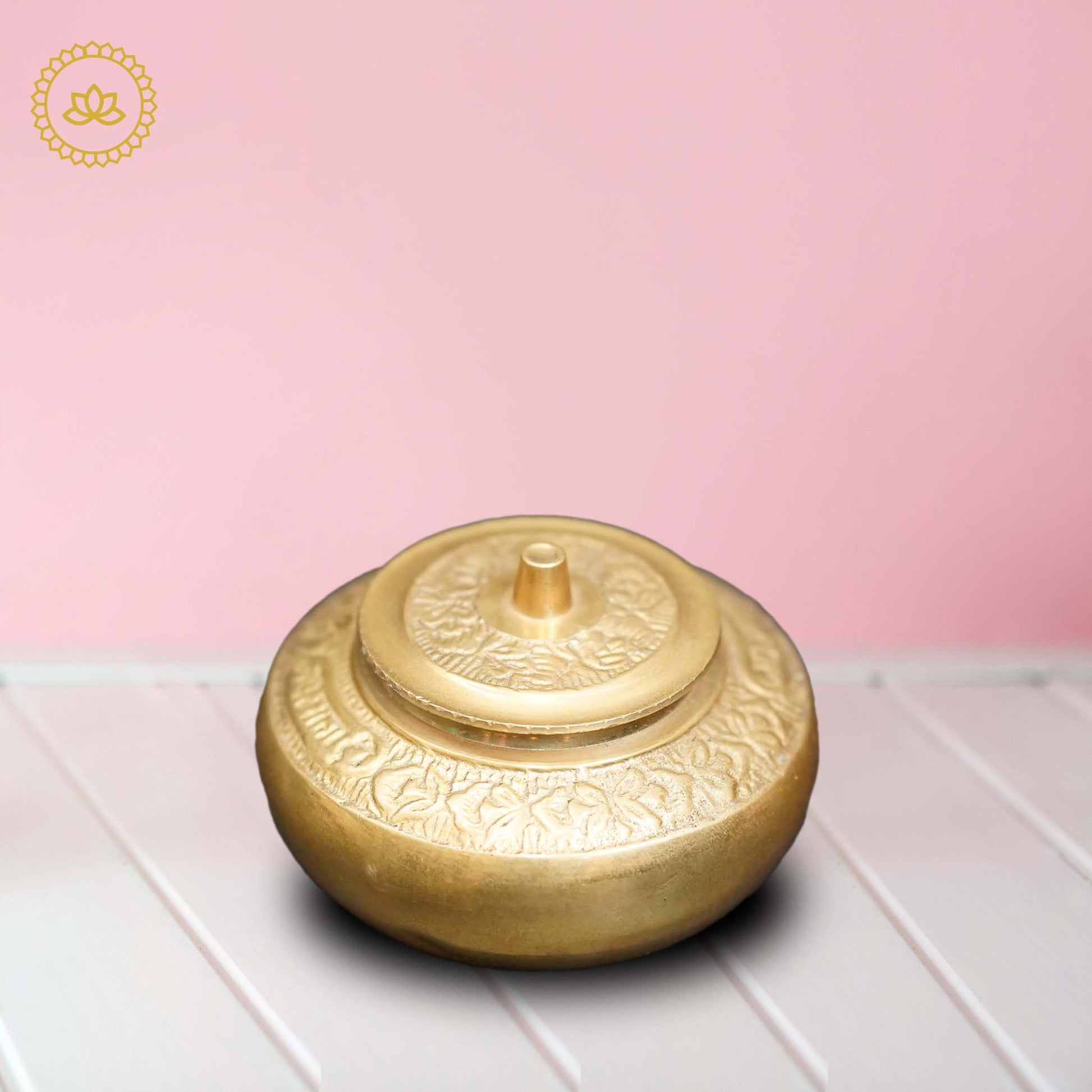 Brass kumkum Box - Swadesiicart