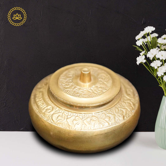 Brass kumkum Box - Swadesiicart