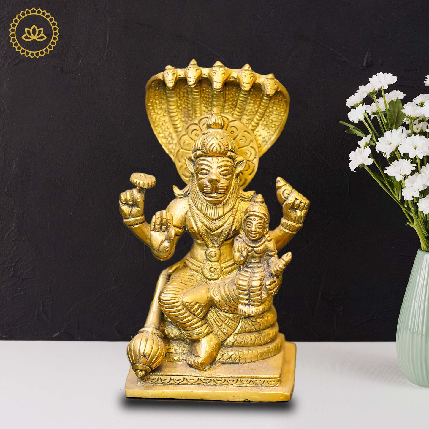 Brass Lakshmi Narasimha Swamy Idol - Divine India Art