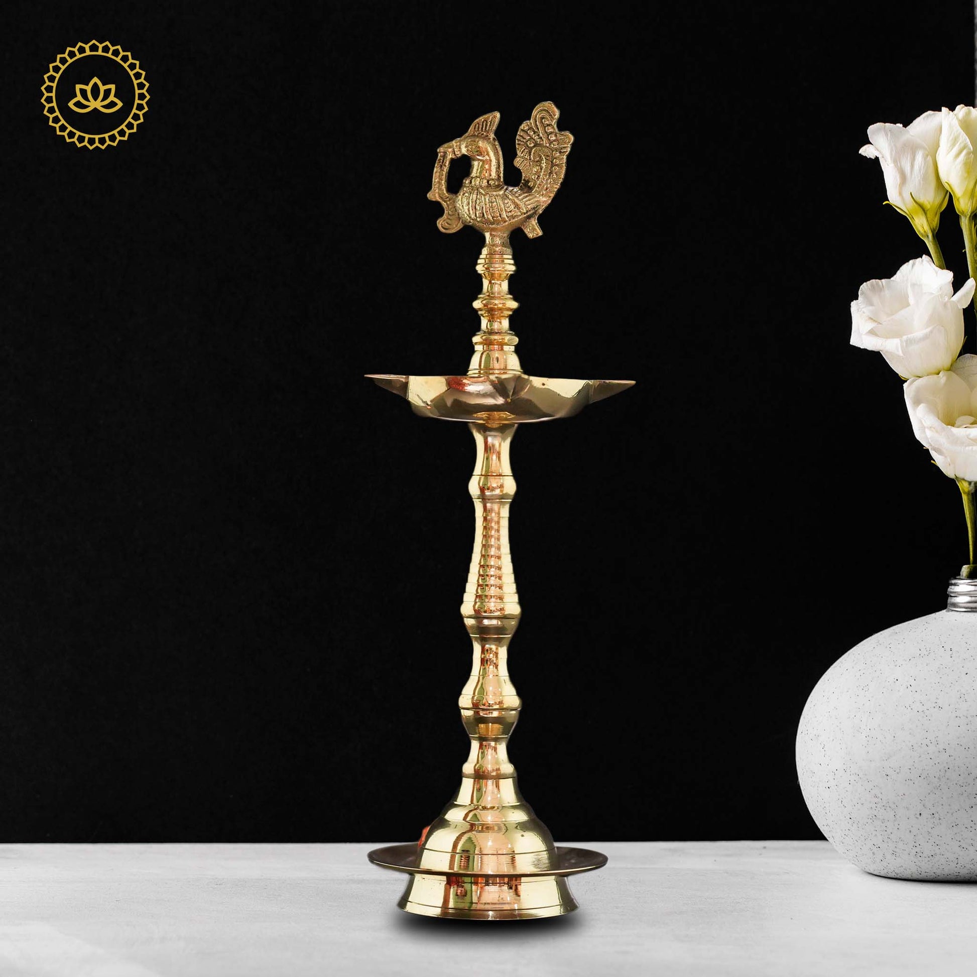 Brass Peacock Diya - Divine Illumination for Homes - Divine India Art