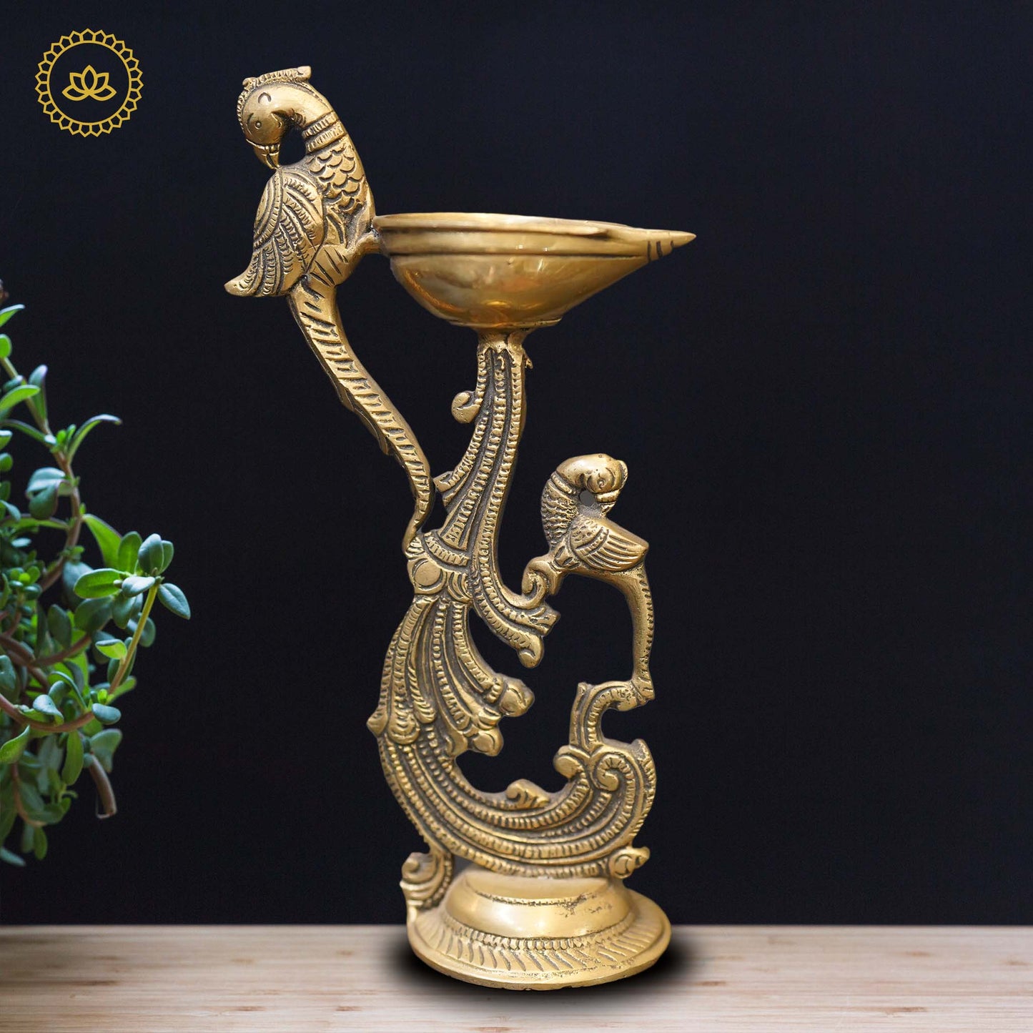 Brass Peacock Diya - Swadesiicart