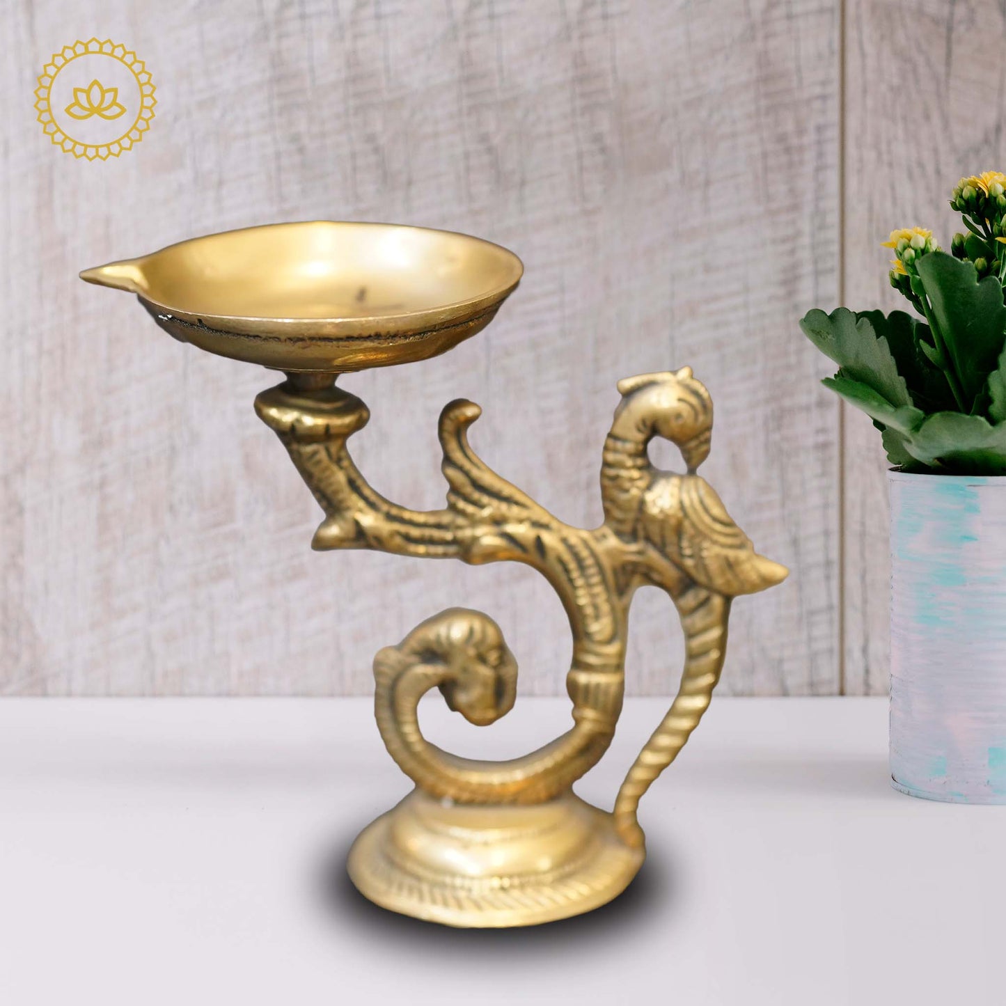 Brass Peacock Diya - Swadesiicart