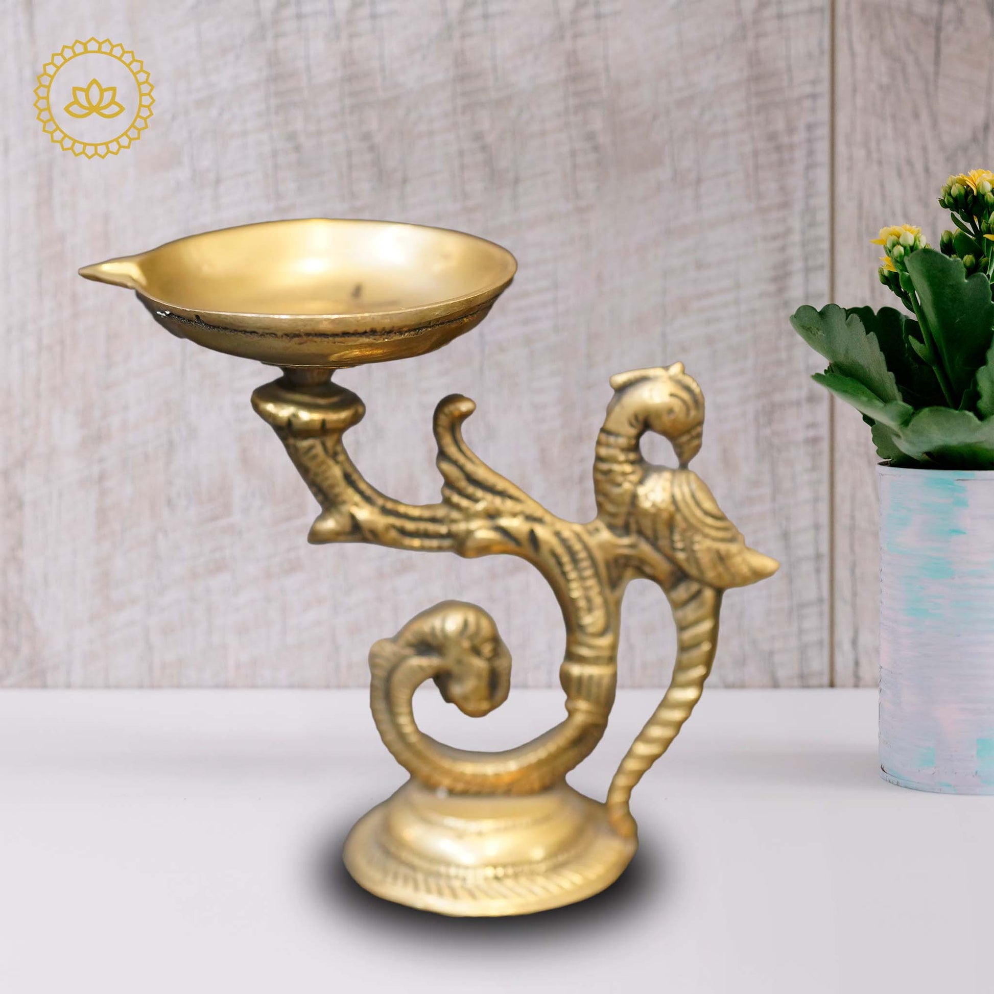 Brass Peacock Diya - Swadesiicart