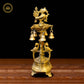 Brass Peacock Diya with Five Oil Wicks and Bells - Swadesiicart