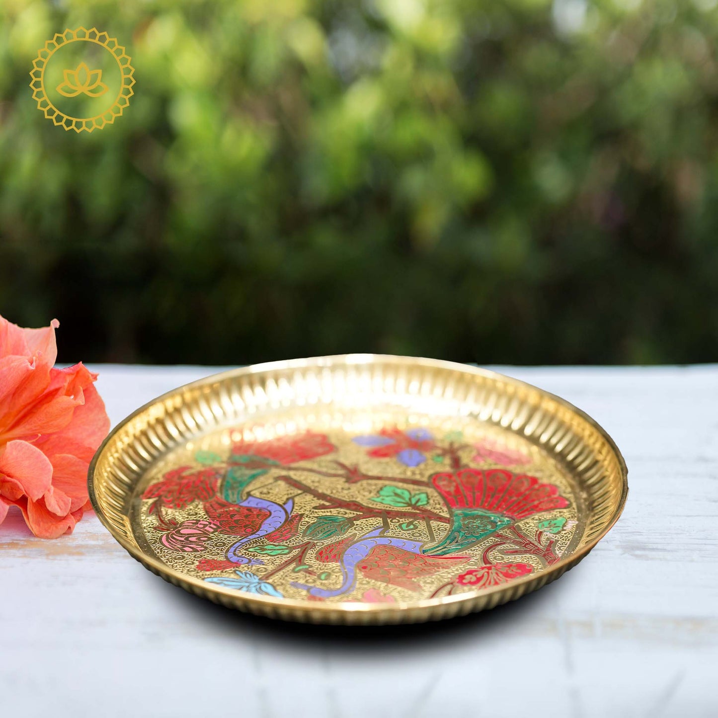 Brass Peacock Design Plate - Swadesiicart