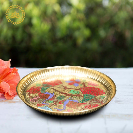 Brass Peacock Design Plate - Swadesiicart