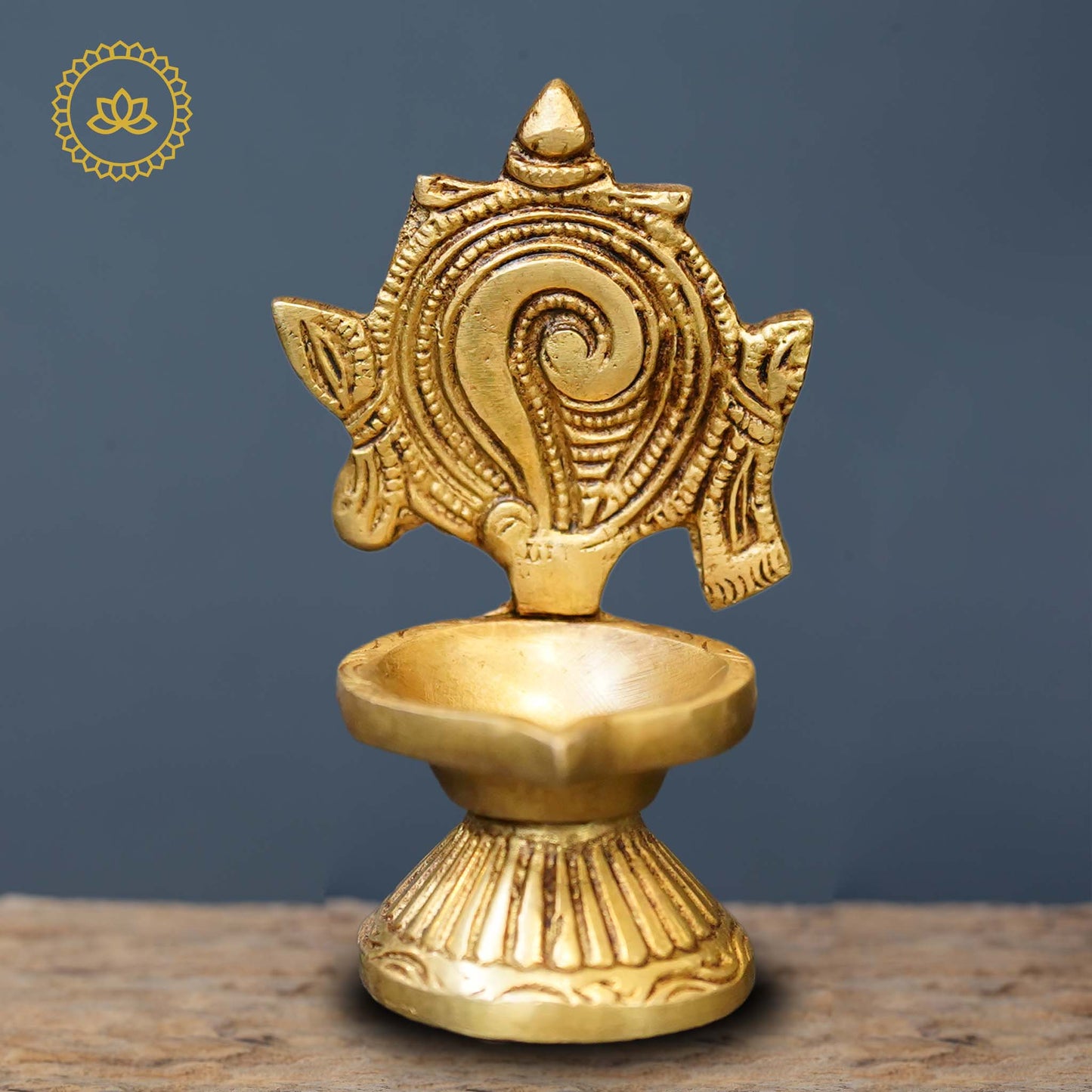 Brass Shankh Diya - Swadesiicart