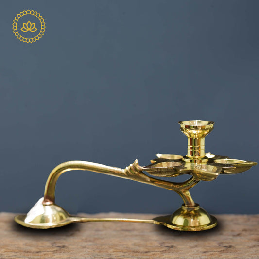 Brass Step Arti 1 - Elevate Your Spiritual Journey - Divine India Art