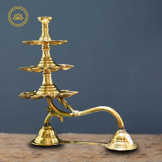 Brass Step Arti 3 - Illuminate Your Spiritual Path - Divine India Art