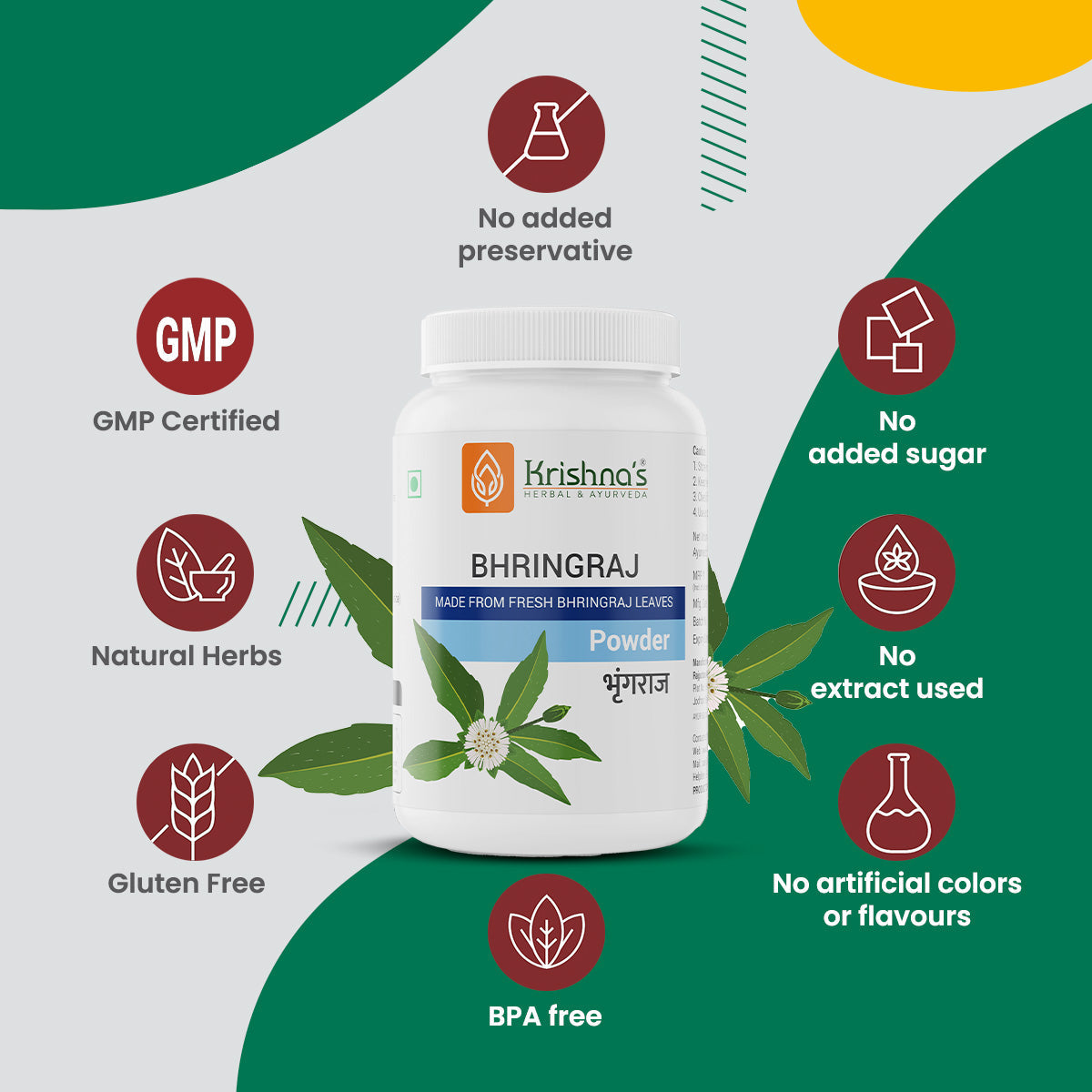 Krishna'S Herbal & Ayurveda Bhringraj Powder | Swadesiicart