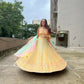Jyoti Fashion Yellow Thread Embroidered Heavy Dola Silk Designer Lehenga Choli with Dupatta | Swadesiicart