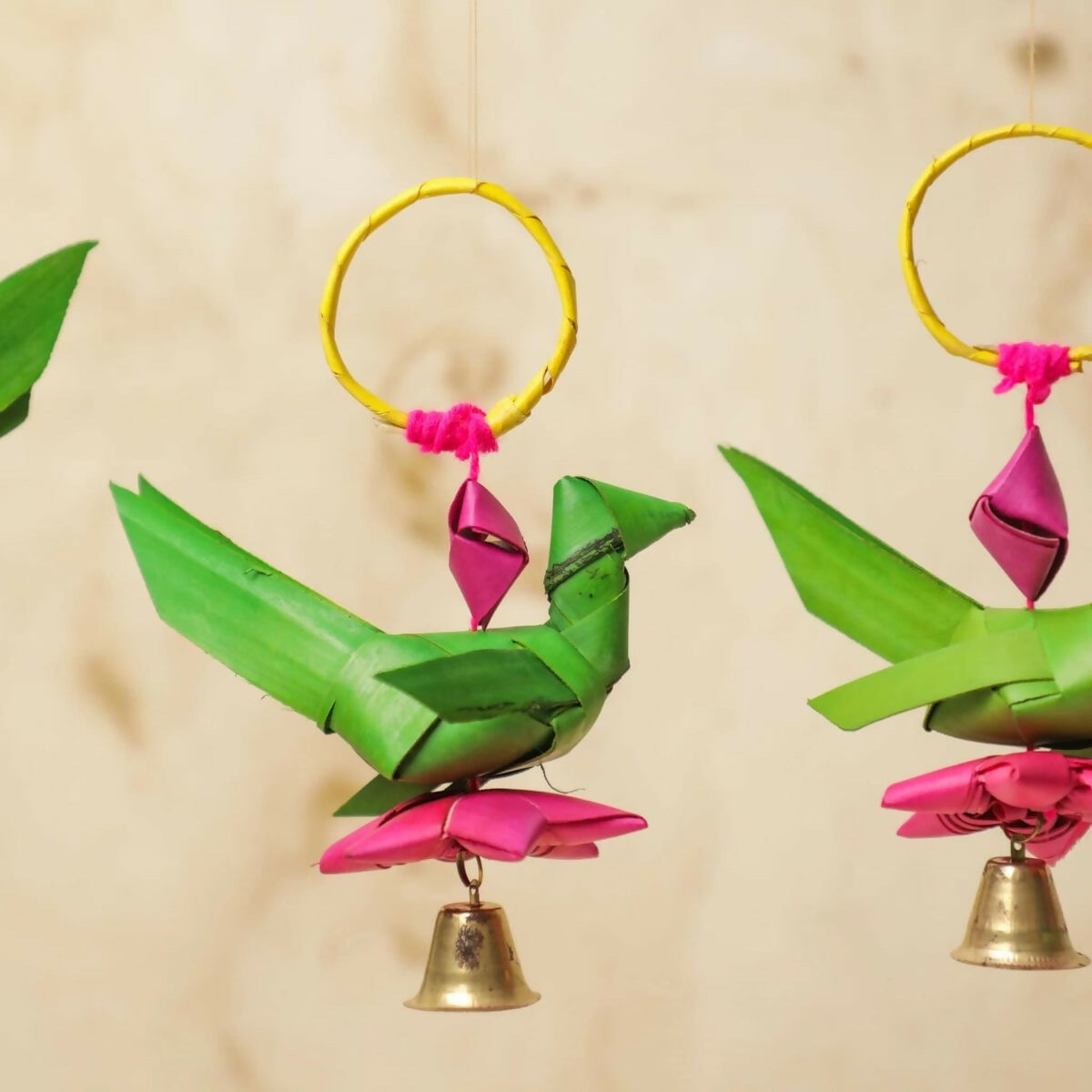 Shuddh Natural Hand Made Palm Leaf Parrot Hanging | Swadesiicart