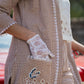 Yufta Brown Cotton Checks Print Co Ord Set With Embroidery - Swadesiicart