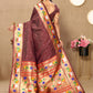 Lorenvalley Fashion Brown Soft Paithani Silk Woven Design Rich Zari Meenakari Weaving Saree - Swadesiicart