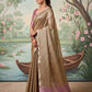 Anaita Brown Tissue Saree With Blouse