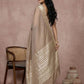 Anaita Brown Cotton Saree With Blouse
