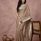 Anaita Brown Cotton Saree With Blouse