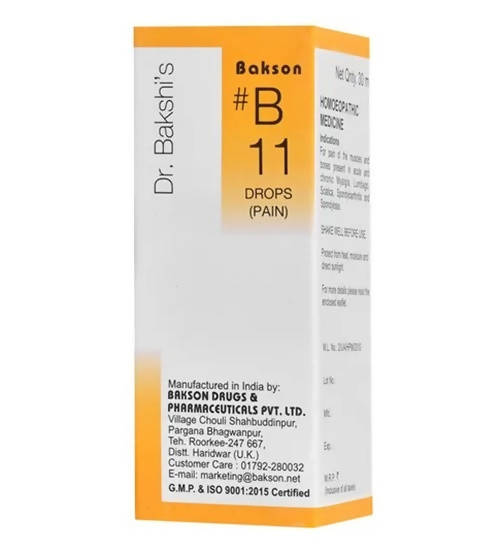 Bakson's Homeopathy B11 Drops (Pain) | Swadesiicart