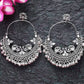 Mominos Fashion Silver-Plated Peacock Design Chandbali Earrings - Swadesiicart