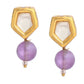 Ruby Raang Purple Amethyst Kundan Studs | Swadesiicart
