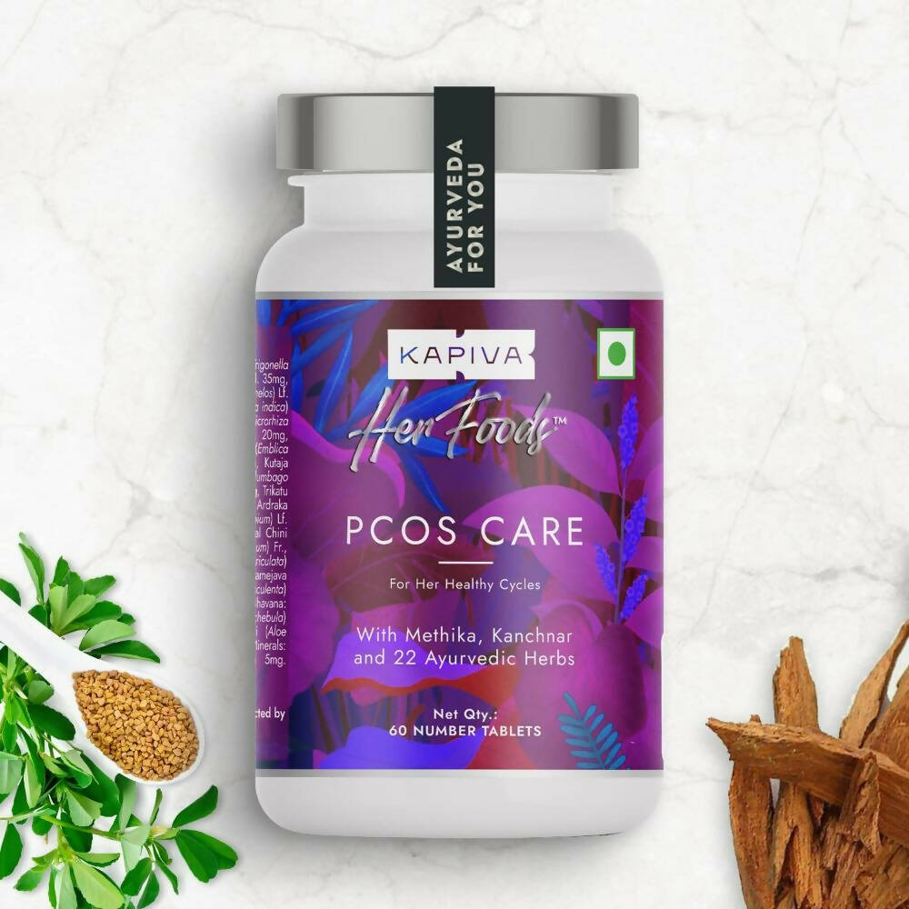 Kapiva Her Foods PCOS Care Tablets | Ayurvedic Hormonal Balance Supplement for Women - Swadesiicart