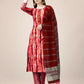 Jyoti Fashion Women's Orange Rayon Print with Embroidery & Fancy Lace Work Kurta with Trouser & Dupatta | Swadesiicart