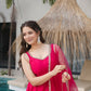 Joban Fashion Rani Pink Kurta Set Chanderi Sequence Embroidery Work - Swadesiicart