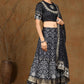 Juniper Women Black Shantoon Embroidered Flared Lehenga Choli Sets | Swadesiicart