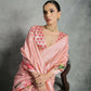 Vishnu Weaves Women's Peach Soft Tussar Silk Printed Saree with Blouse - Swadesiicart