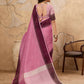 Shree Shyam Fashion Rani Pink Linen Saree