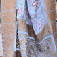 Joban Fashion Light Blue Crepe Chiffon Pure Handloom Banarasi Silk Saree | Swadesiicart
