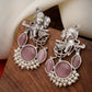 NVR Women's Silver-Plated Artificial Stones and Beads Radha Krishna Drop Earrings | Swadesiicart
