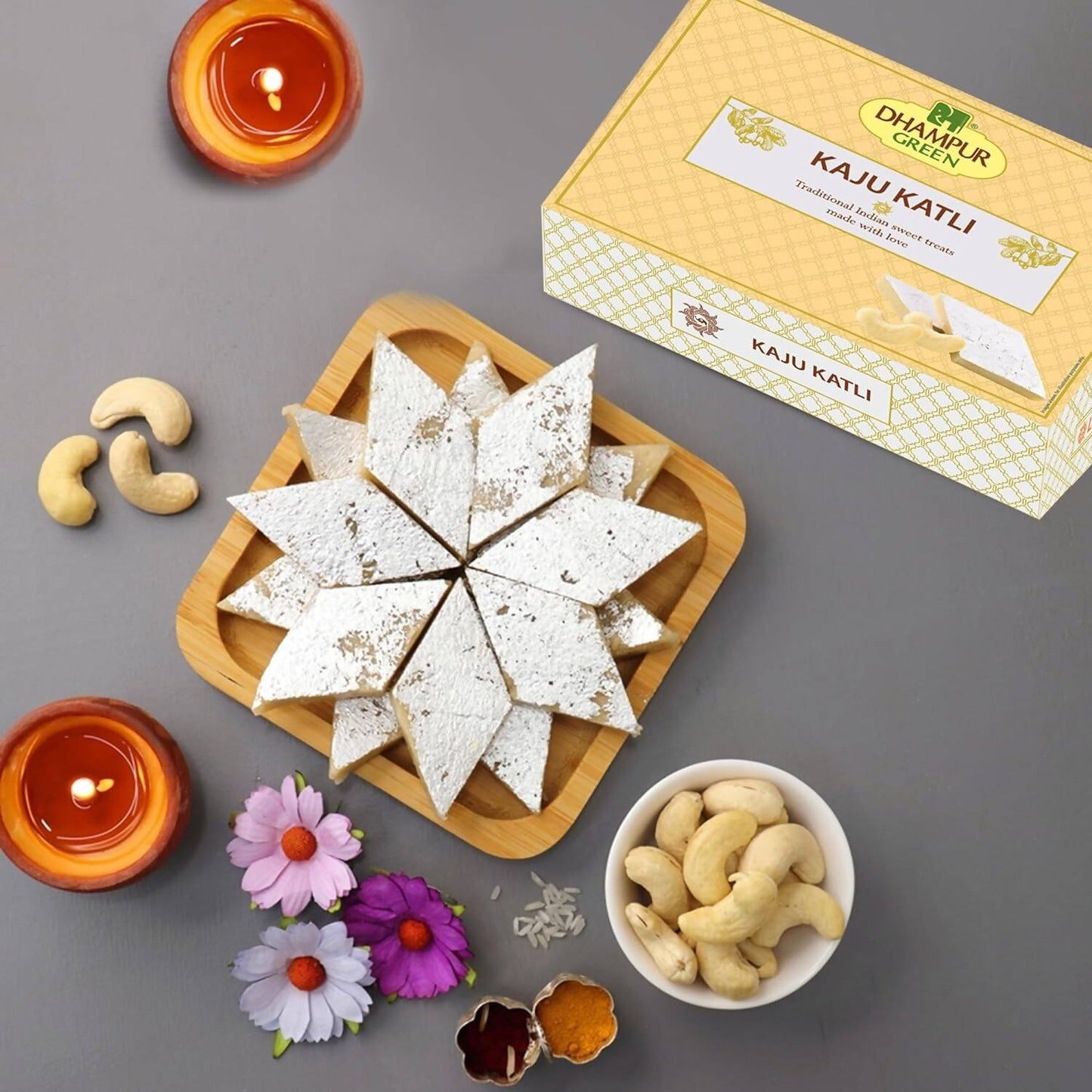 Dhampur Green Kaju Katli | Swadesiicart