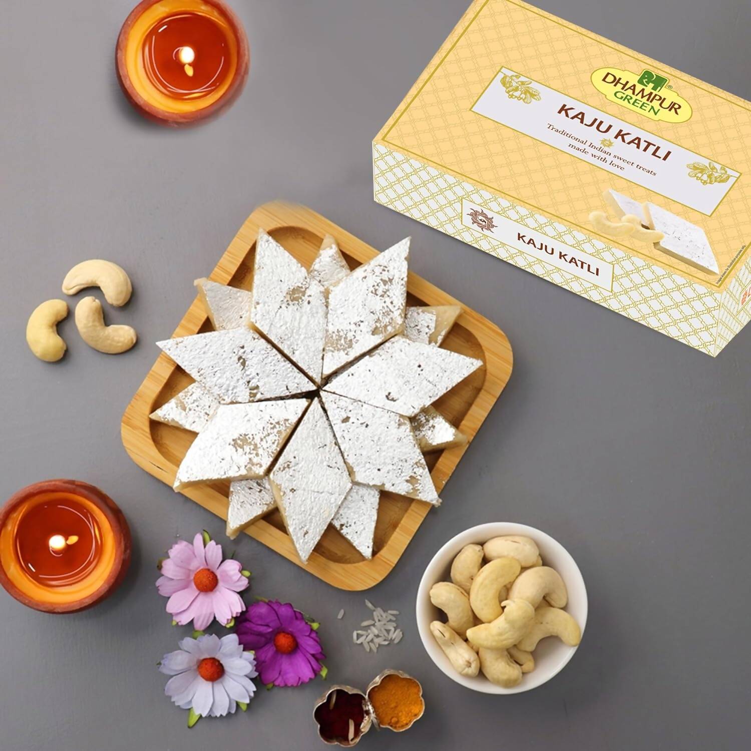 Dhampur Green Kaju Katli | Swadesiicart