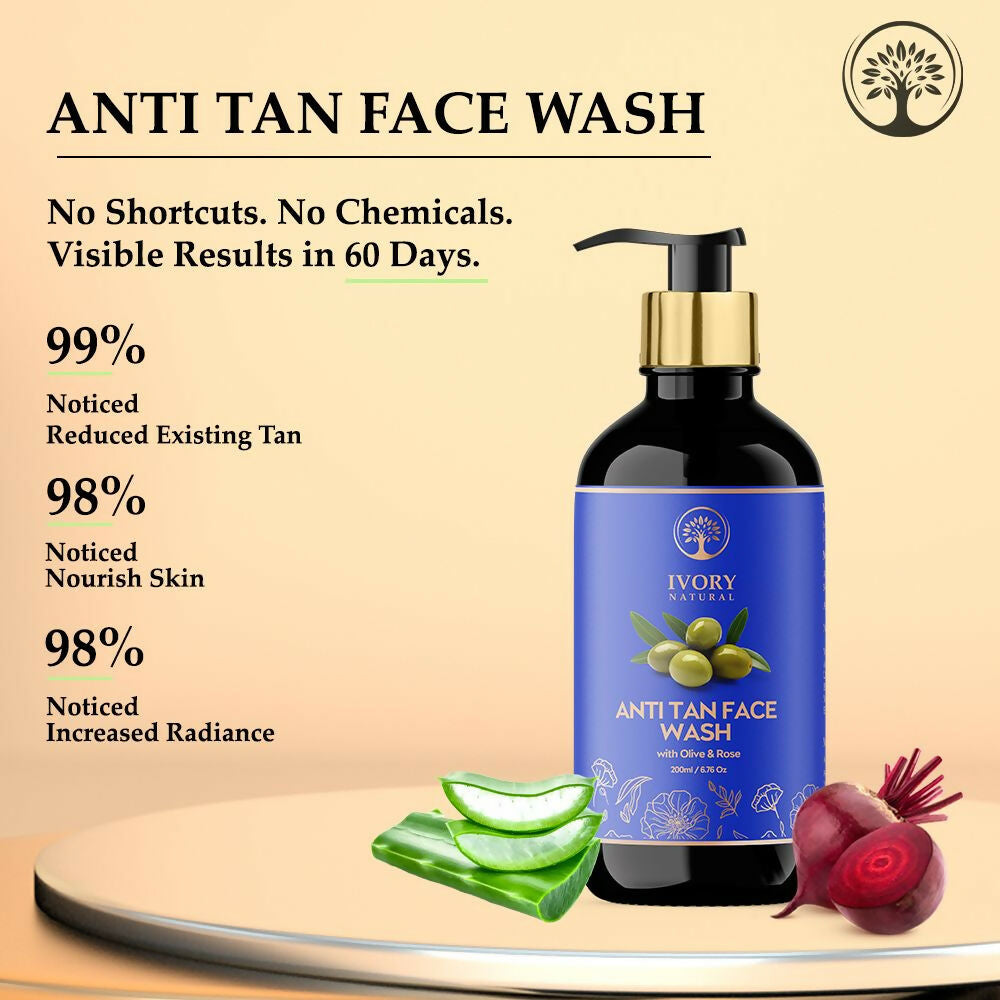 Ivory Natural Tan Face Wash For Crystal Clear And Radiant Skin | Swadesiicart