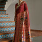 Vishnu Weaves Women's Maroon Paithani Silk Zari Woven Saree with Blouse - Swadesiicart