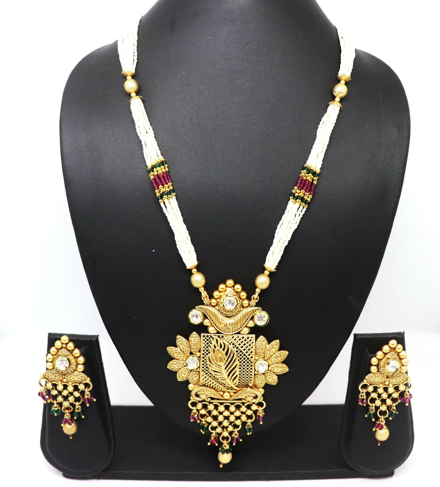 Joban Fashion White Pure Brass With Rajwadi Polish Necklace Set | Swadesiicart