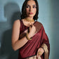 Vishnu Weaves Women's Maroon Raw Silk Zari Woven Saree with Blouse - Swadesiicart